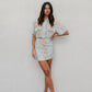 Del Sole Skirt - Blue/Tan Sun Print