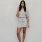 La Luce Top - Blue/Tan Sun Print