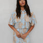 Del Sole Skirt - Blue/Tan Sun Print