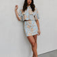 Del Sole Skirt - Blue/Tan Sun Print