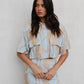 La Luce Top - Blue/Tan Sun Print