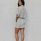 Del Sole Skirt - Blue/Tan Sun Print