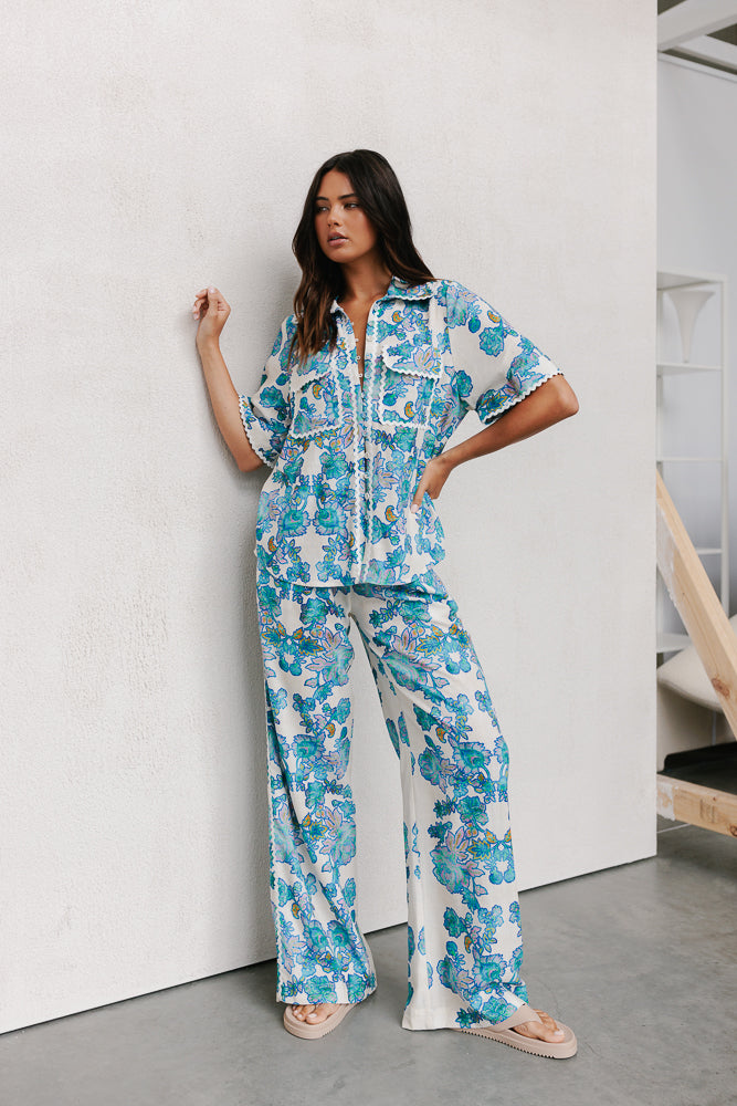 COMING SOON - Sempre Pants - Cobalt Floral