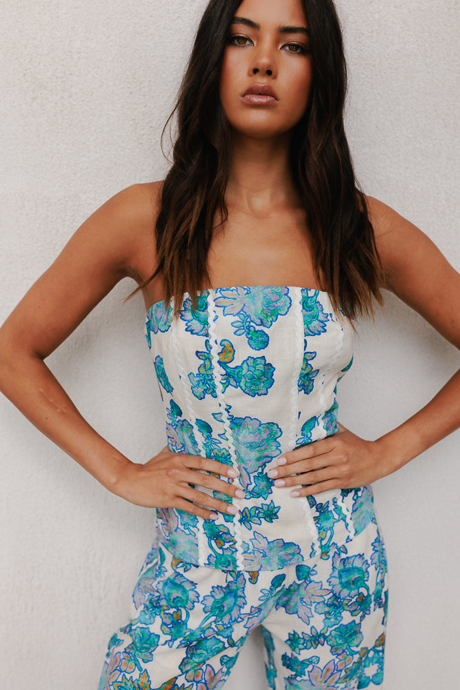 Vola Strapless Top Inkora Print
