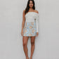 Del Sole Skirt - Blue/Tan Sun Print