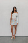 COMING SOON - Del Sole Skirt - Blue/Tan Sun Print