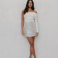 Del Sole Skirt - Blue/Tan Sun Print