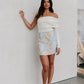 Del Sole Skirt - Blue/Tan Sun Print