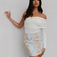 Del Sole Skirt - Blue/Tan Sun Print