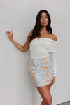 COMING SOON - Del Sole Skirt - Blue/Tan Sun Print