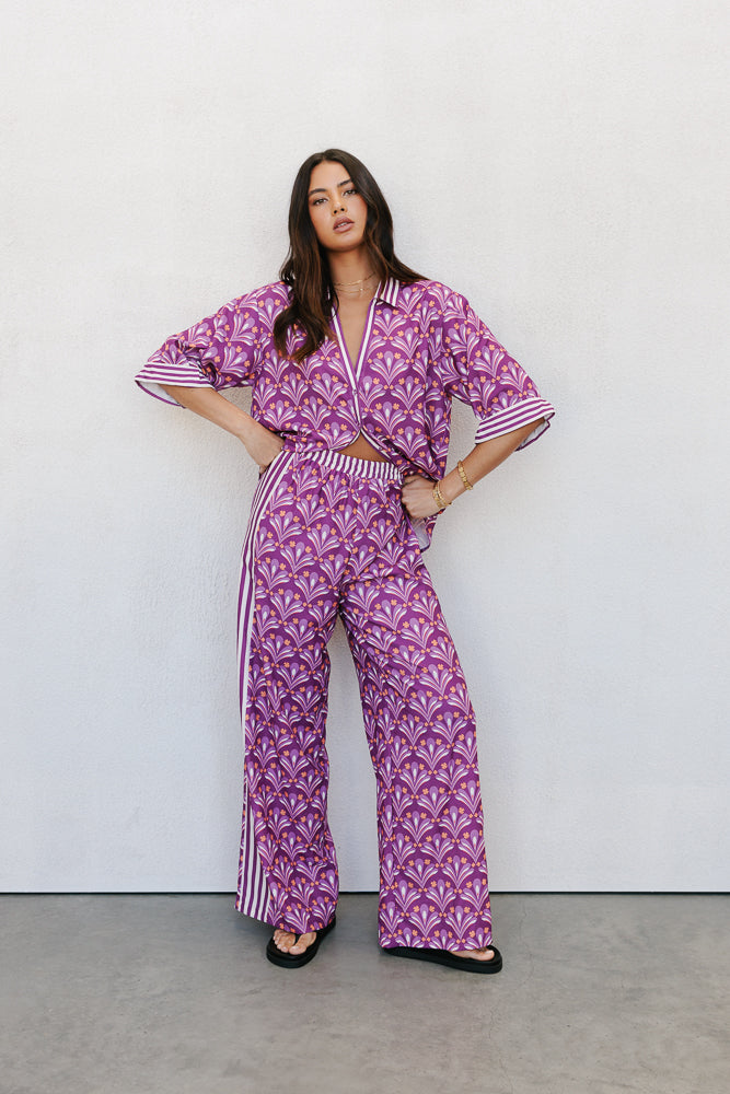 Claude Set Bloom Plum Print