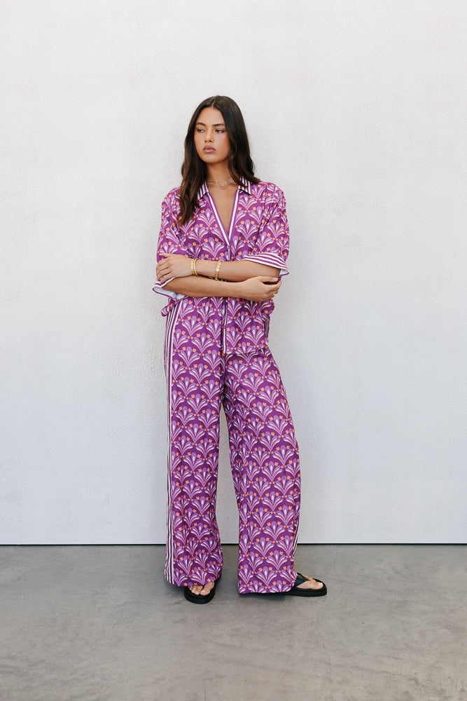 Claude Set Bloom Plum Print