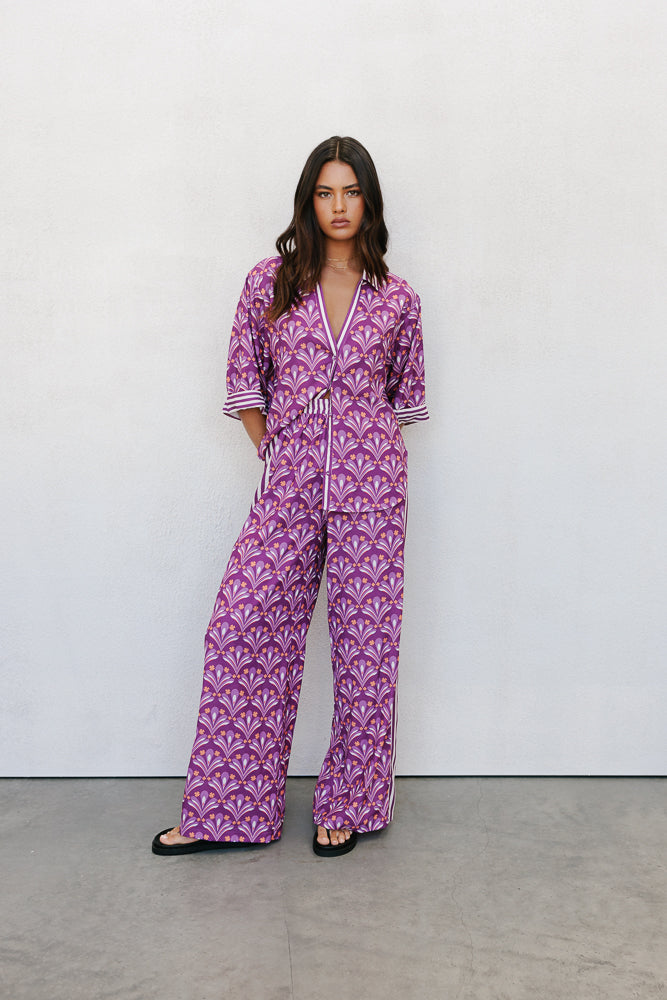 Claude Set Bloom Plum Print
