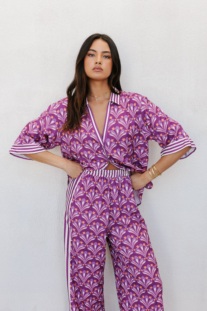 Claude Set Bloom Plum Print