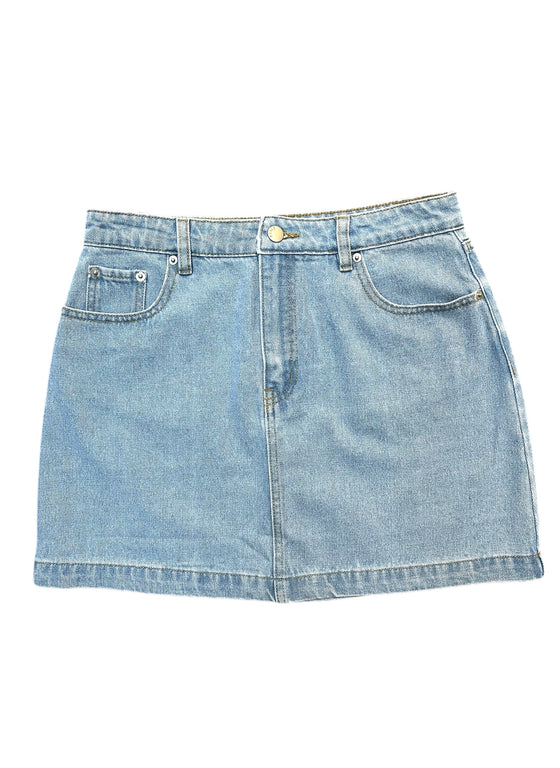 DISPATCH 07.05.25 - Erin Mini Denim Skirt - Light Wash Blue