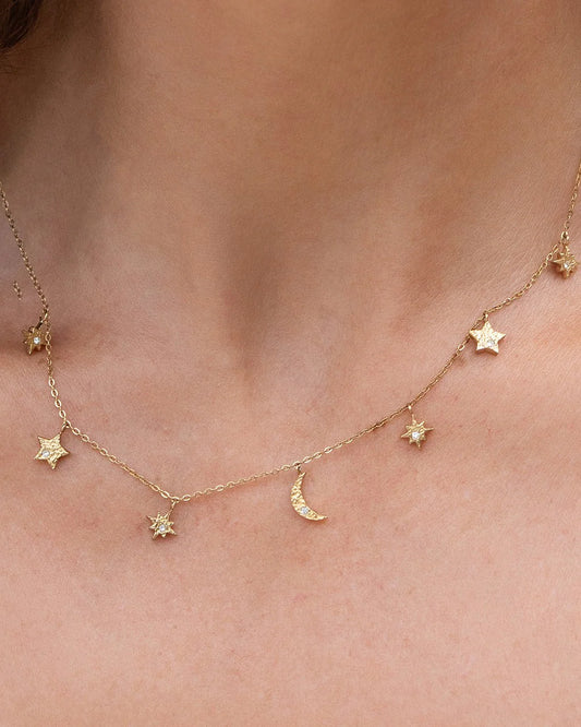 Moondust Charm Necklace - Gold