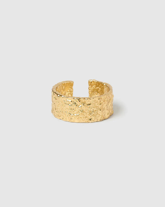 Eros Large Textured Ring - Gold