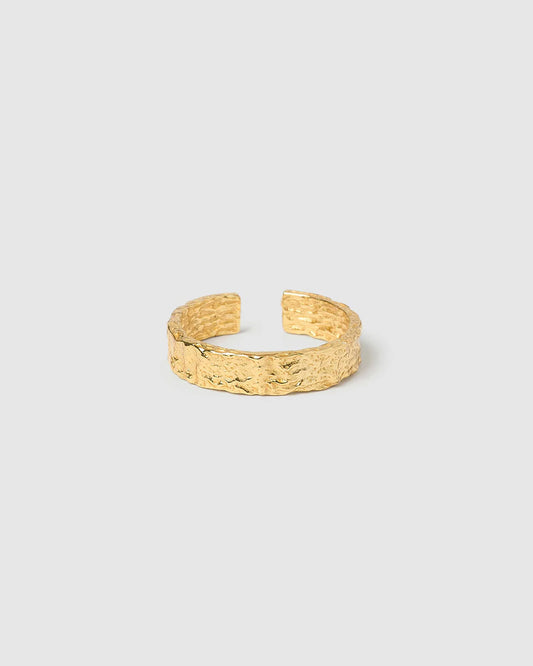 Eros Medium Textured Ring - Gold
