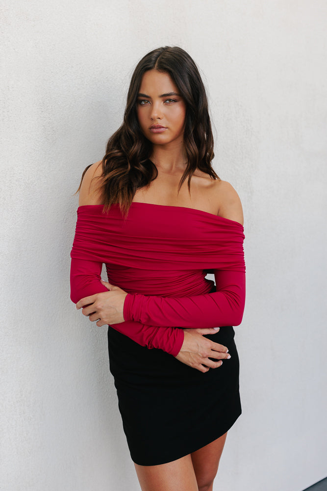Ellen Top Cherry Red