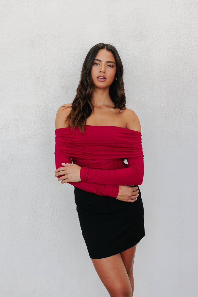Ellen Top Cherry Red