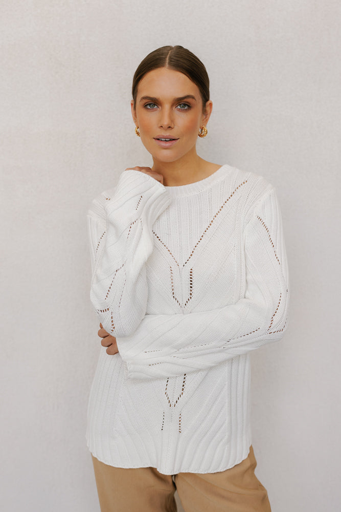 Elliott Knit White