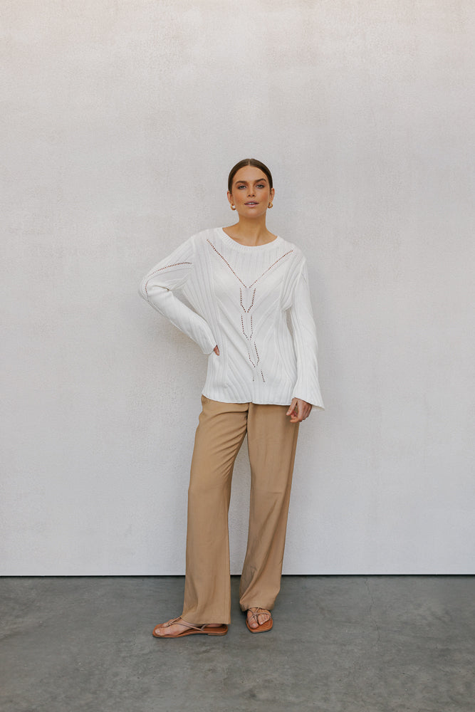 Elliott Knit White
