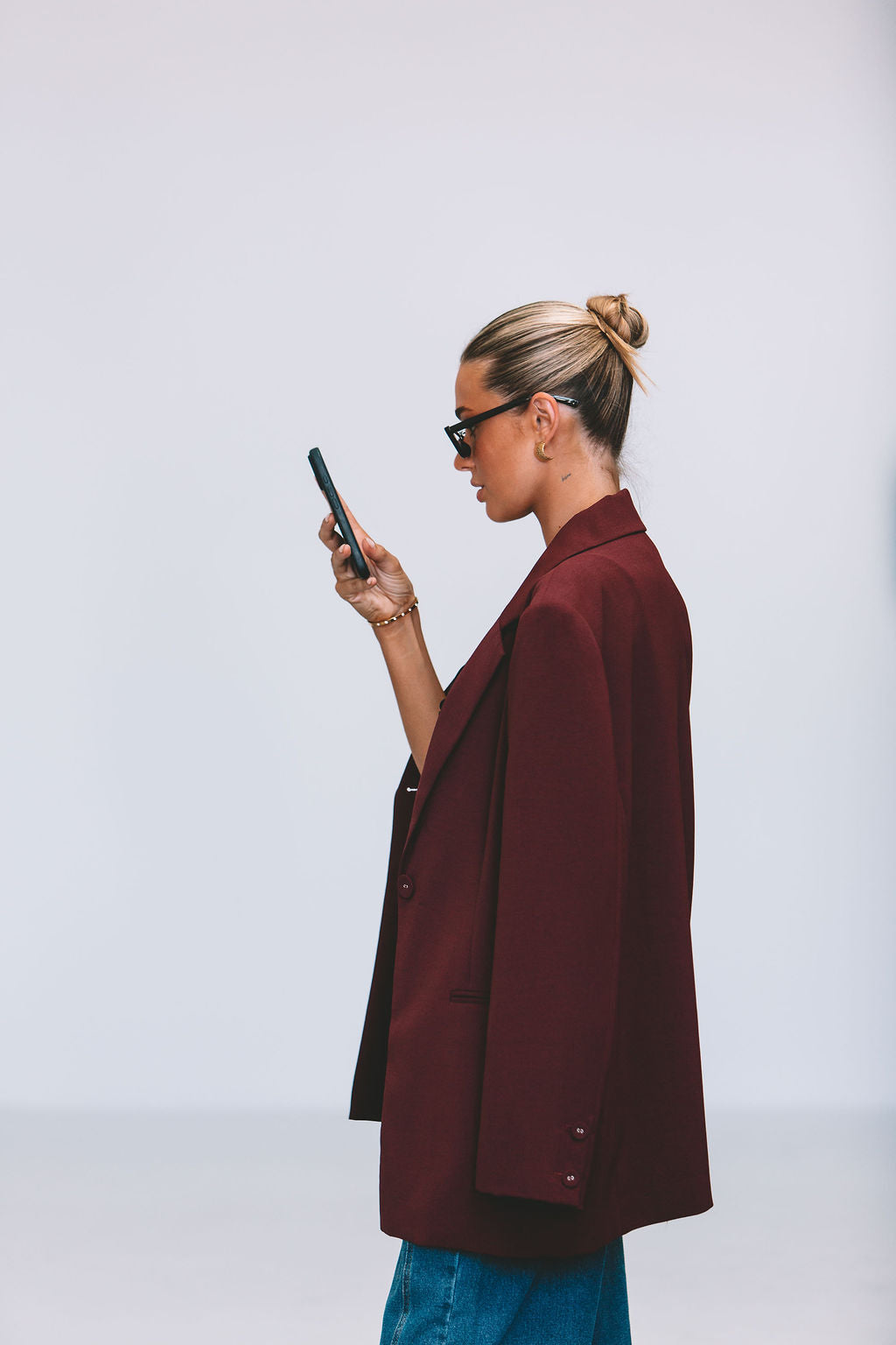 COMING SOON - Quade Tailored Blazer - Plain Burgundy