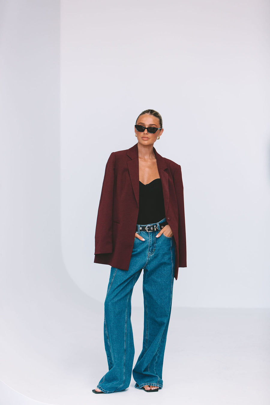 Quade Blazer Burgundy