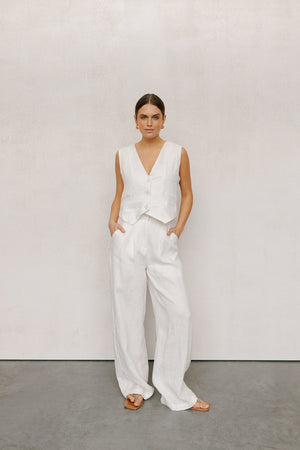 Ero Vest - Off White Linen