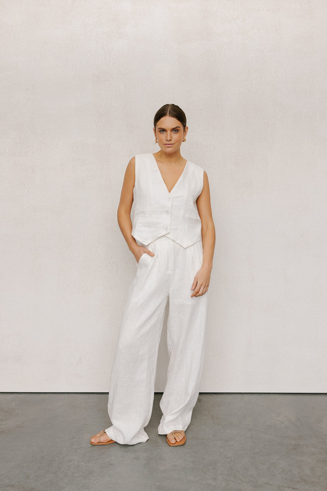 Ero Vest - Off White Linen