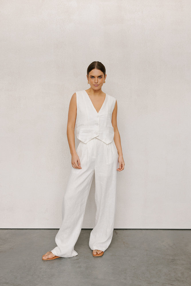 Ero Vest - Off White Linen