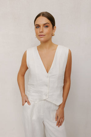 Ero Vest - Off White Linen