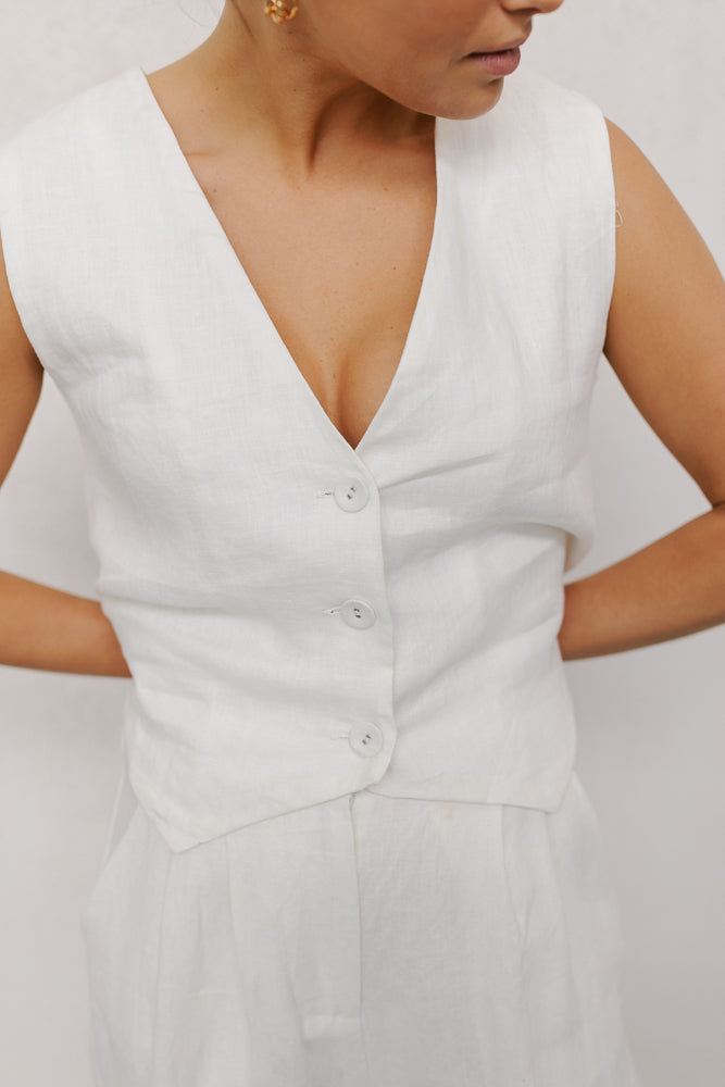 Ero Vest - Off White Linen