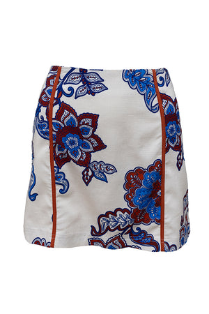 Fariseo Skirt - Cream/Blue Paisley