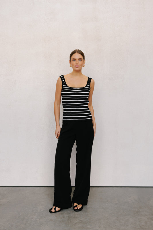 Flint Top - Black/Ivory Stripe