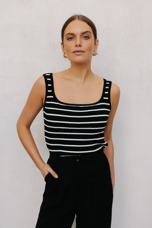 Flint Top - Black/Ivory Stripe