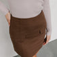 Basilio Mini Skirt - Chocolate Brown