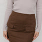 Basilio Mini Skirt - Chocolate Brown