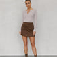 Basilio Mini Skirt - Chocolate Brown