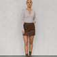 Basilio Mini Skirt - Chocolate Brown