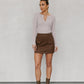 Basilio Mini Skirt - Chocolate Brown