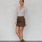 Basilio Mini Skirt - Chocolate Brown