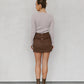 Basilio Mini Skirt - Chocolate Brown