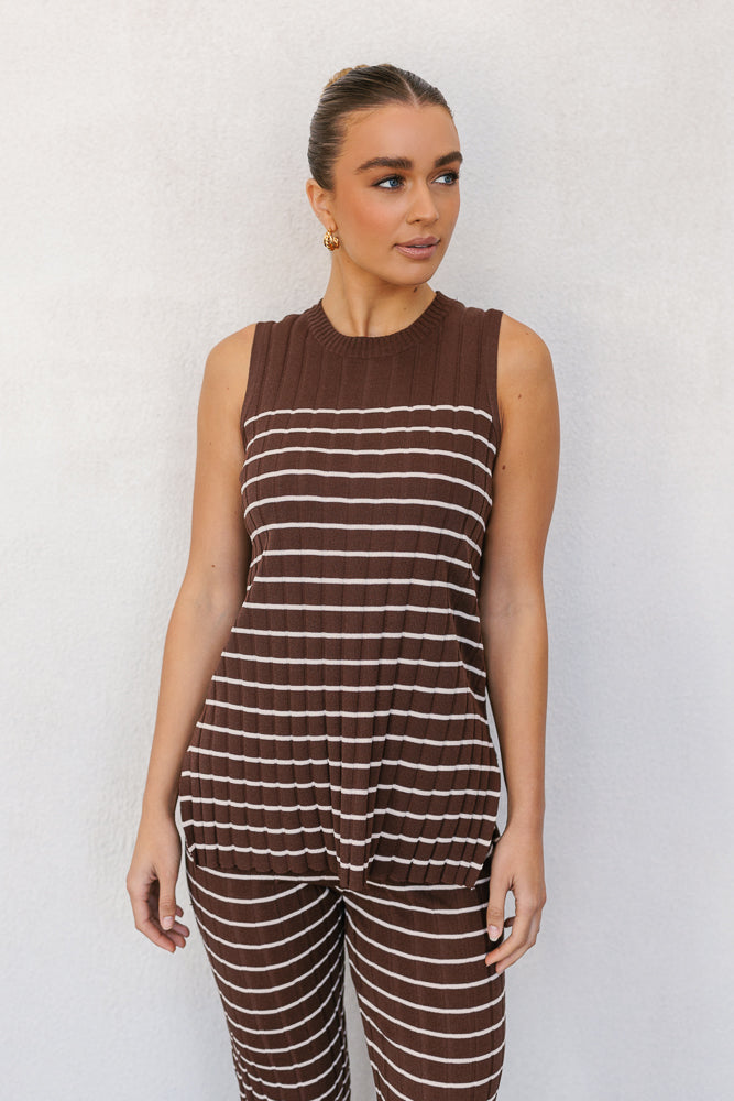 Gautier Set - Brown/Beige Stripe