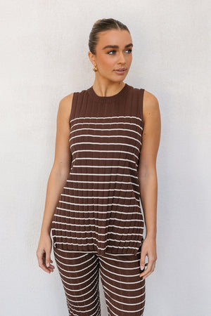 Gautier Set - Brown/Beige Stripe