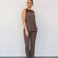 Gautier Set - Brown/Beige Stripe
