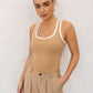 Ginay Top - Tan/White