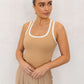 Ginay Top - Tan/White