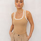 Ginay Top - Tan/White