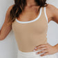 Ginay Top - Tan/White
